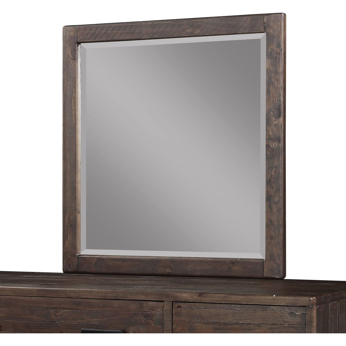 McKinney Solid Wood Beveled Glass Mirror in Espresso Pine