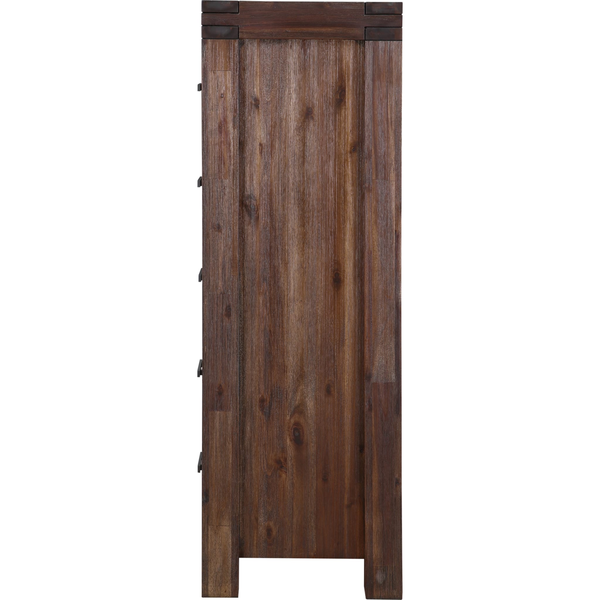 Meadow Five Drawer Solid Wood Chest in Brick Brown (2024)