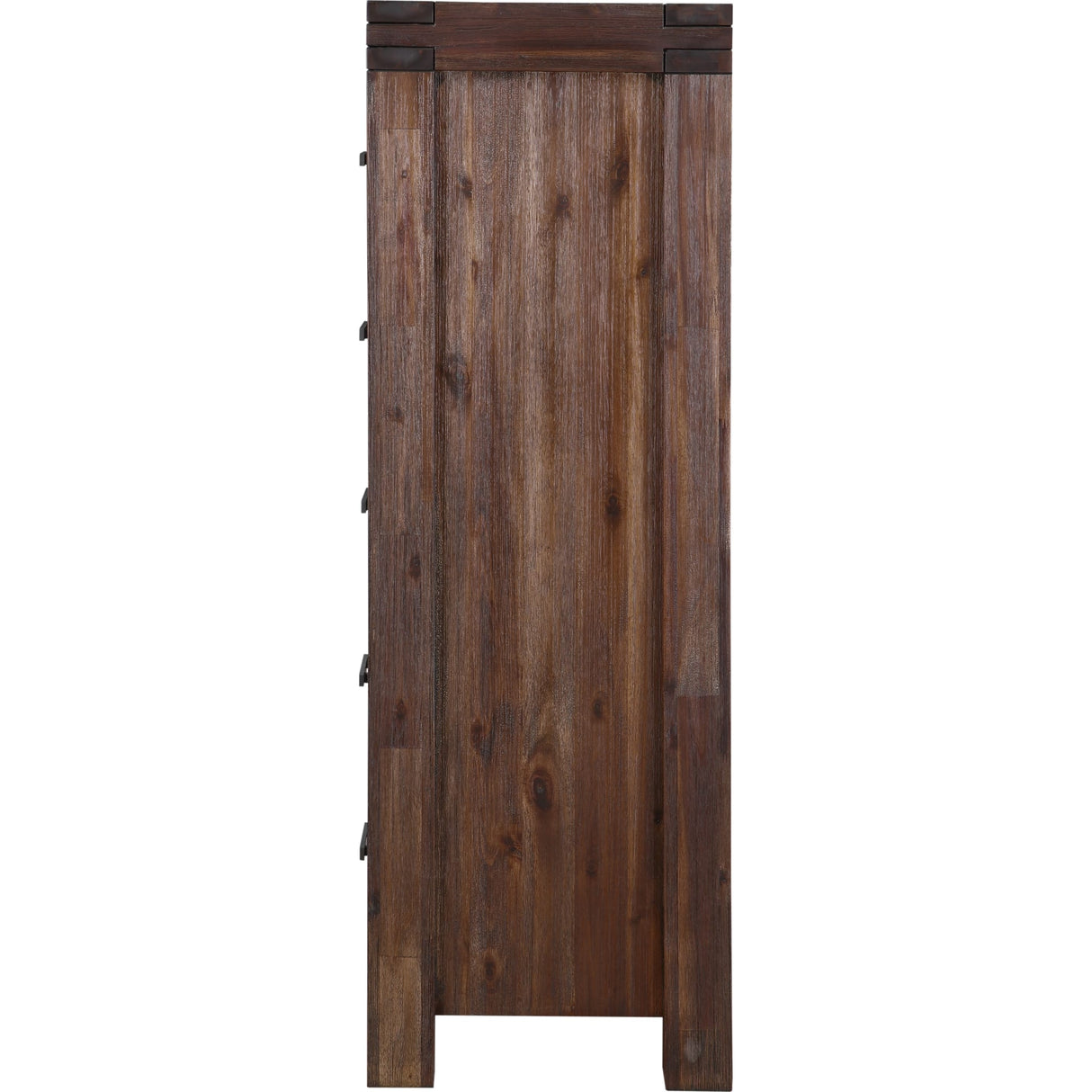 Meadow Five Drawer Solid Wood Chest in Brick Brown (2024)