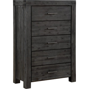 Meadow Five Drawer Solid Wood Chest in Graphite (2024)