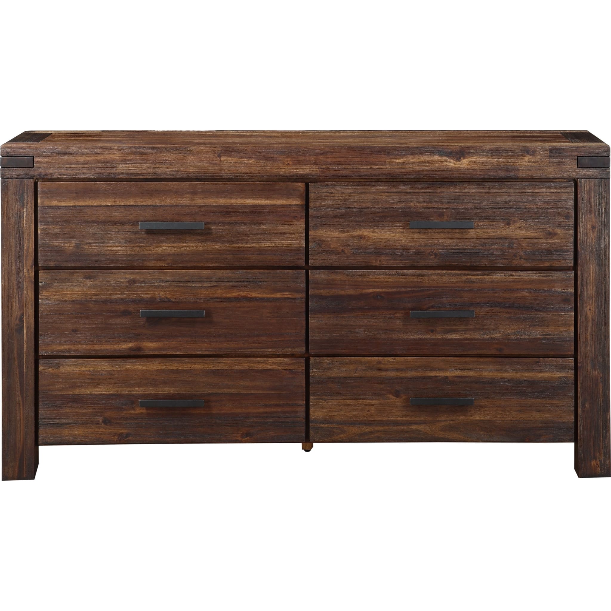 Meadow Six Drawer Solid Wood Dresser in Brick Brown (2024)
