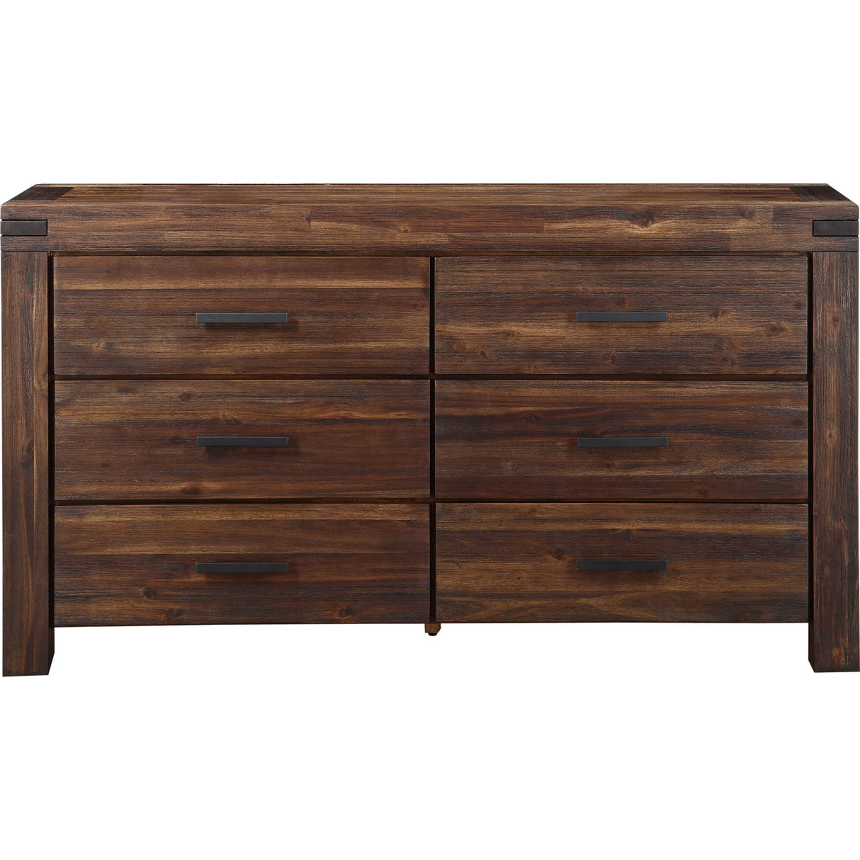 Meadow Six Drawer Solid Wood Dresser in Brick Brown (2024)