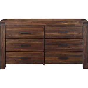 Meadow Six Drawer Solid Wood Dresser in Brick Brown (2024)