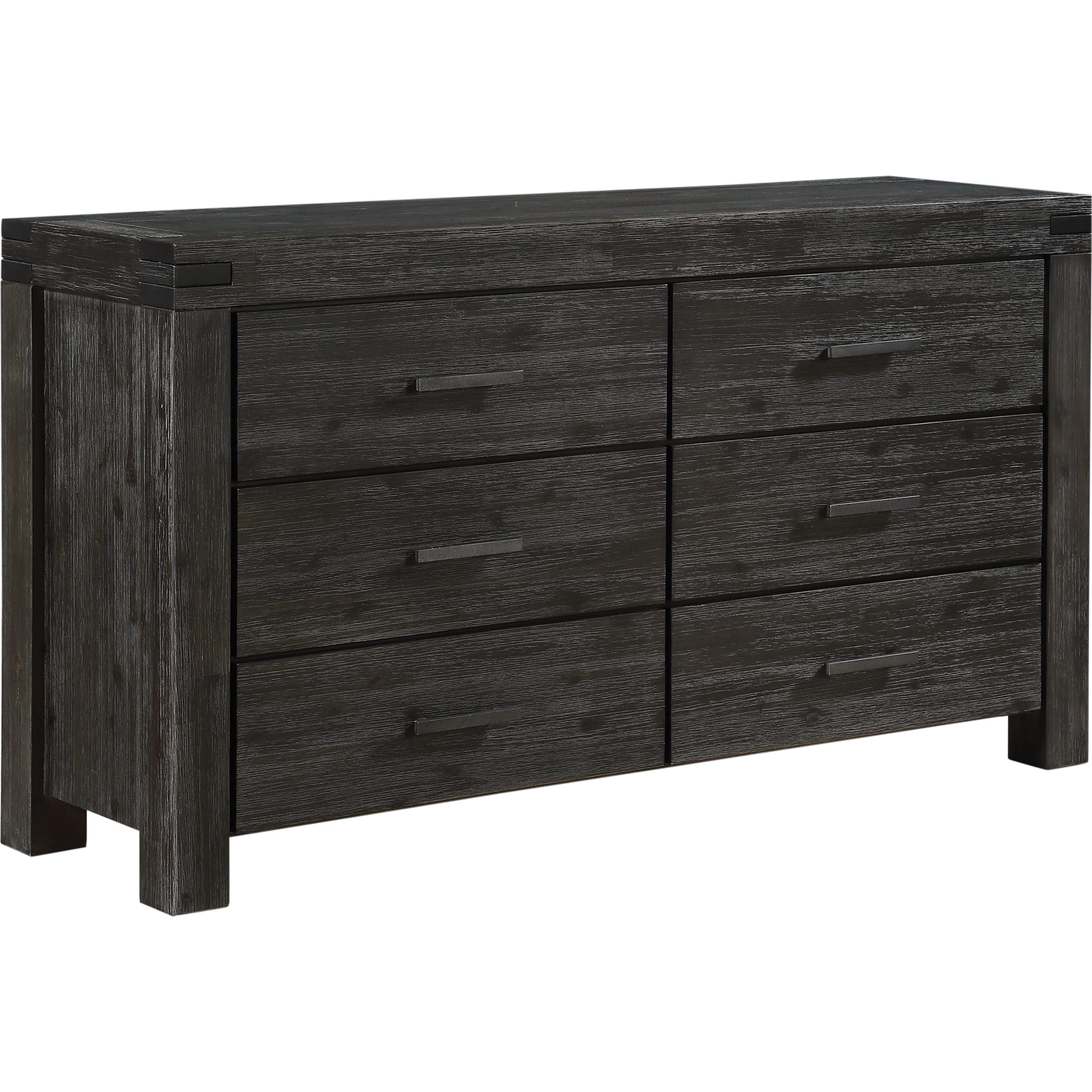 Meadow Six Drawer Solid Wood Dresser in Graphite (2024)