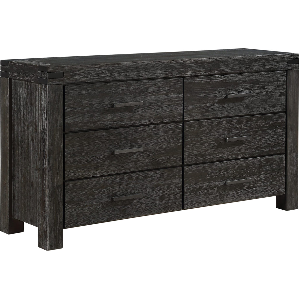 Meadow Six Drawer Solid Wood Dresser in Graphite (2024)