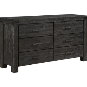 Meadow Six Drawer Solid Wood Dresser in Graphite (2024)