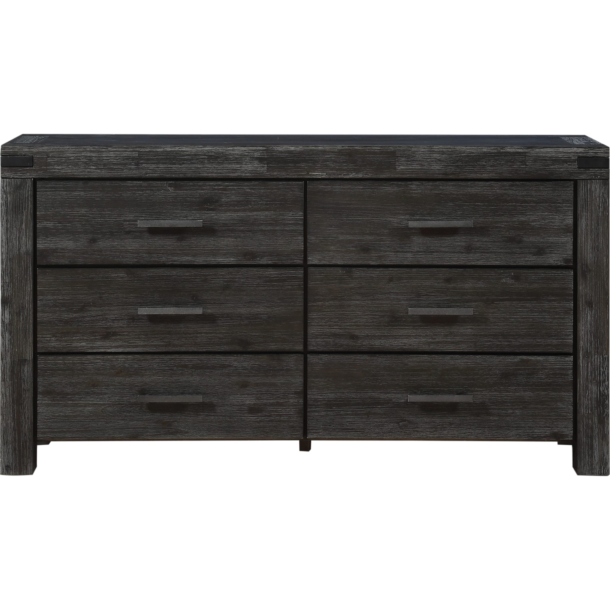 Meadow Six Drawer Solid Wood Dresser in Graphite (2024)