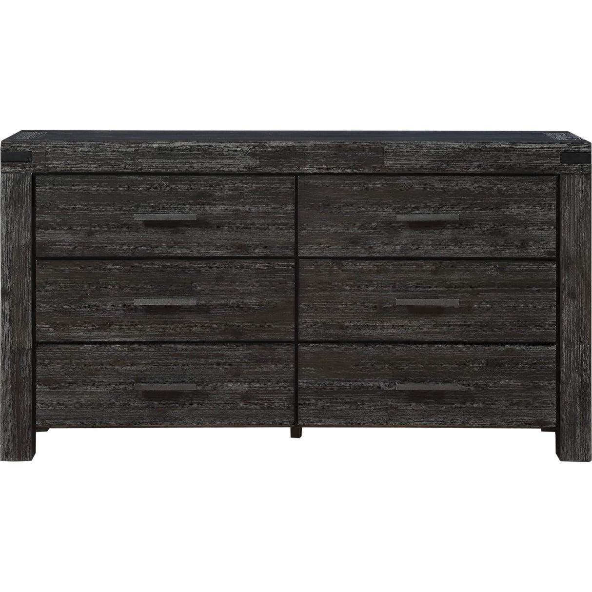 Meadow Six Drawer Solid Wood Dresser in Graphite (2024)