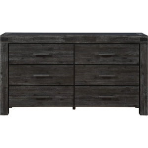 Meadow Six Drawer Solid Wood Dresser in Graphite (2024)