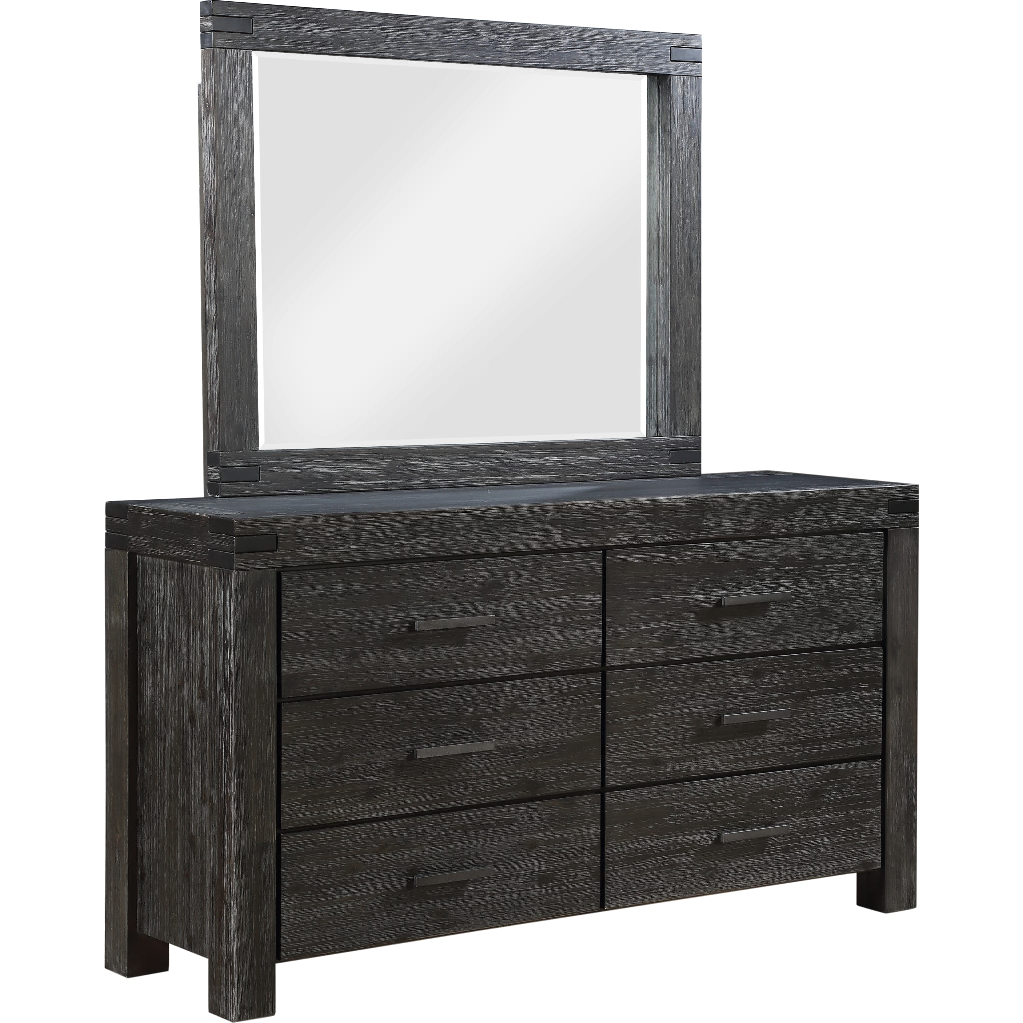 Meadow Six Drawer Solid Wood Dresser in Graphite (2024)