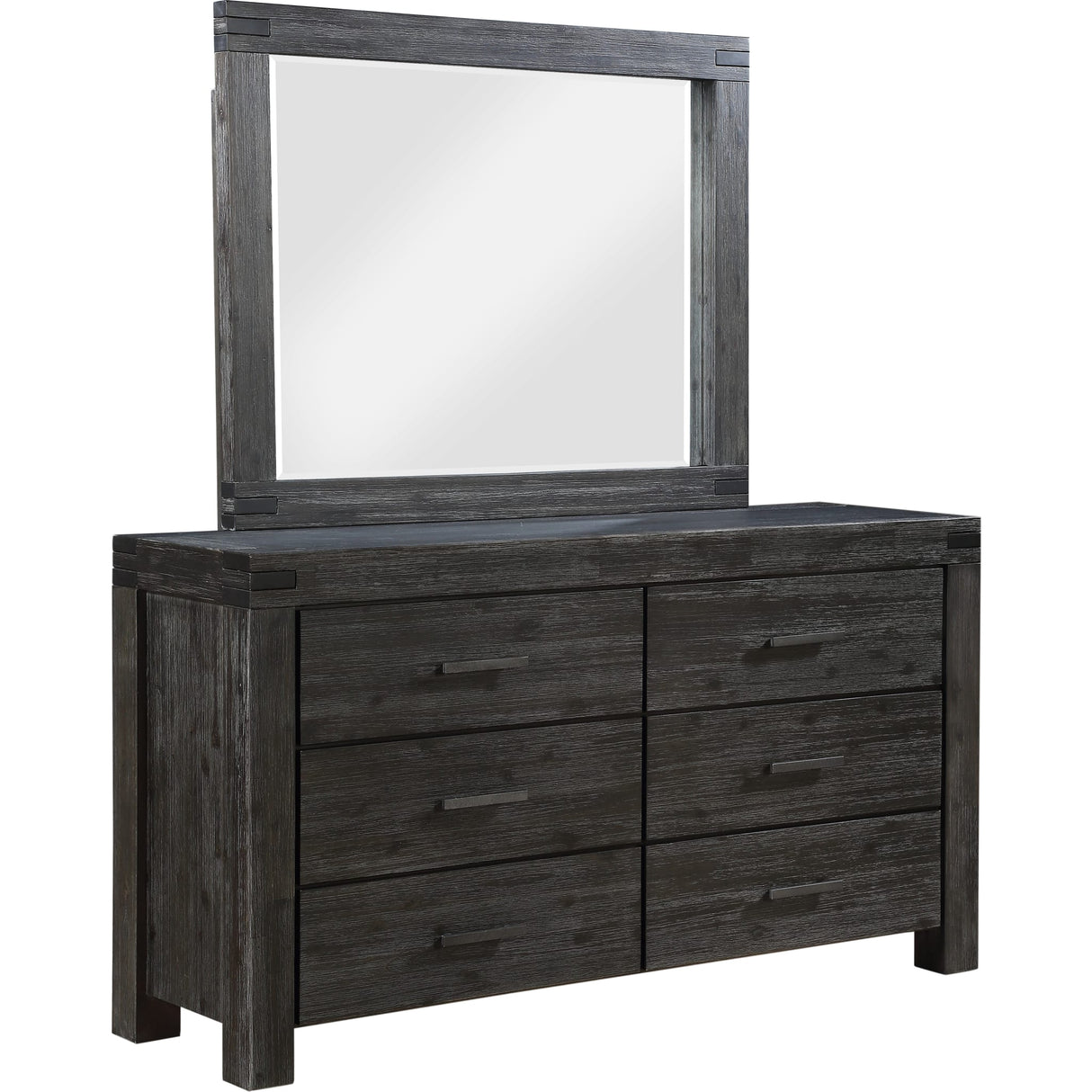 Meadow Six Drawer Solid Wood Dresser in Graphite (2024)