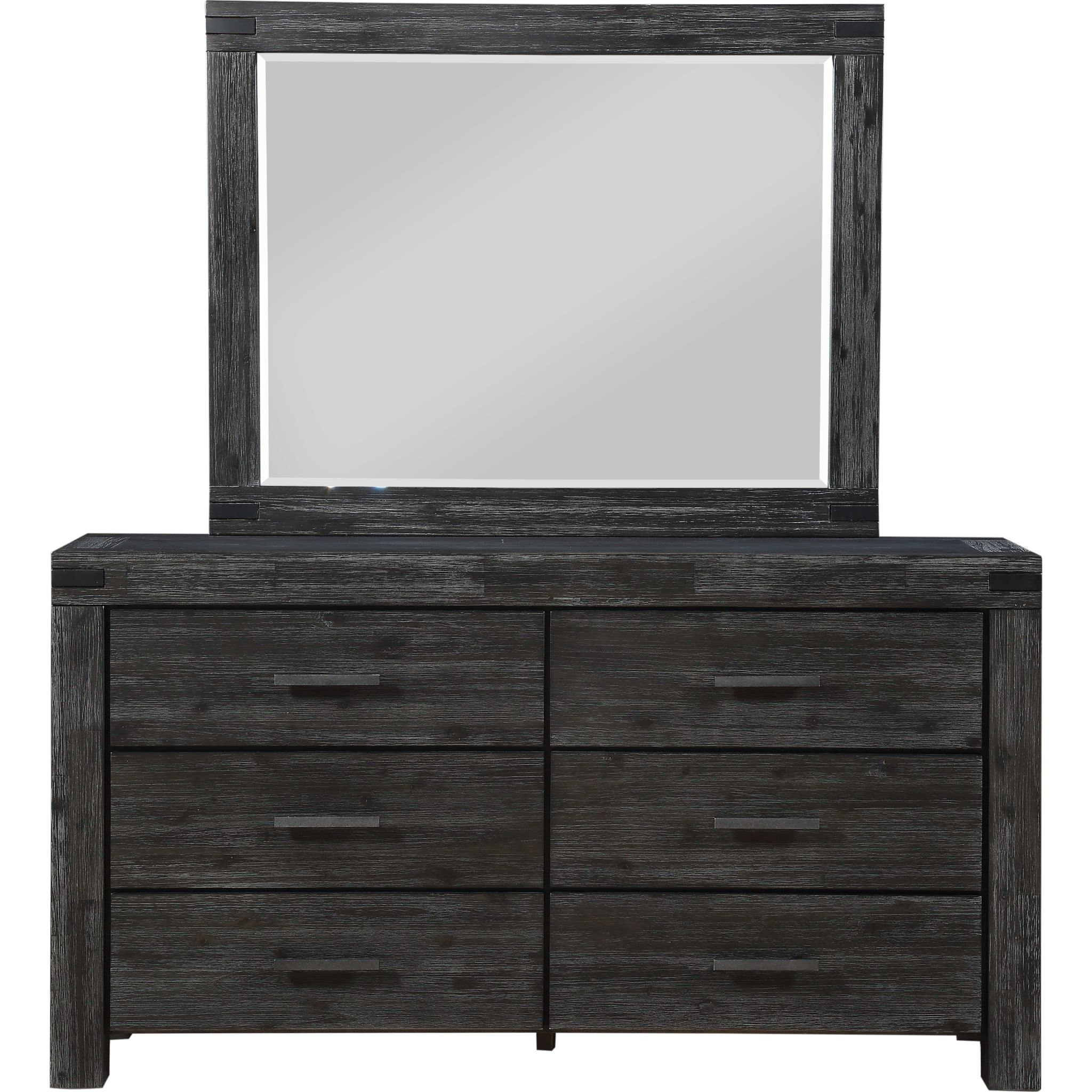 Meadow Six Drawer Solid Wood Dresser in Graphite (2024)