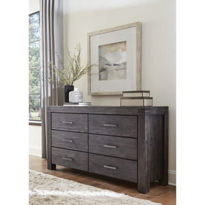 Meadow Six Drawer Solid Wood Dresser in Graphite (2024)