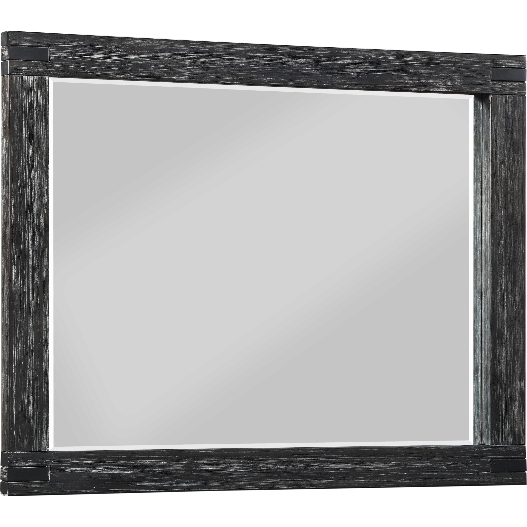 Meadow Solid Wood Beveled Glass Solid Wood Mirror in Graphite