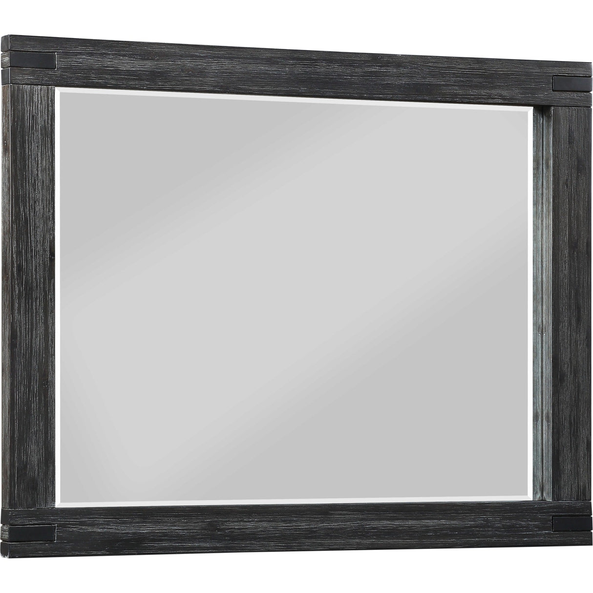 Meadow Solid Wood Beveled Glass Solid Wood Mirror in Graphite
