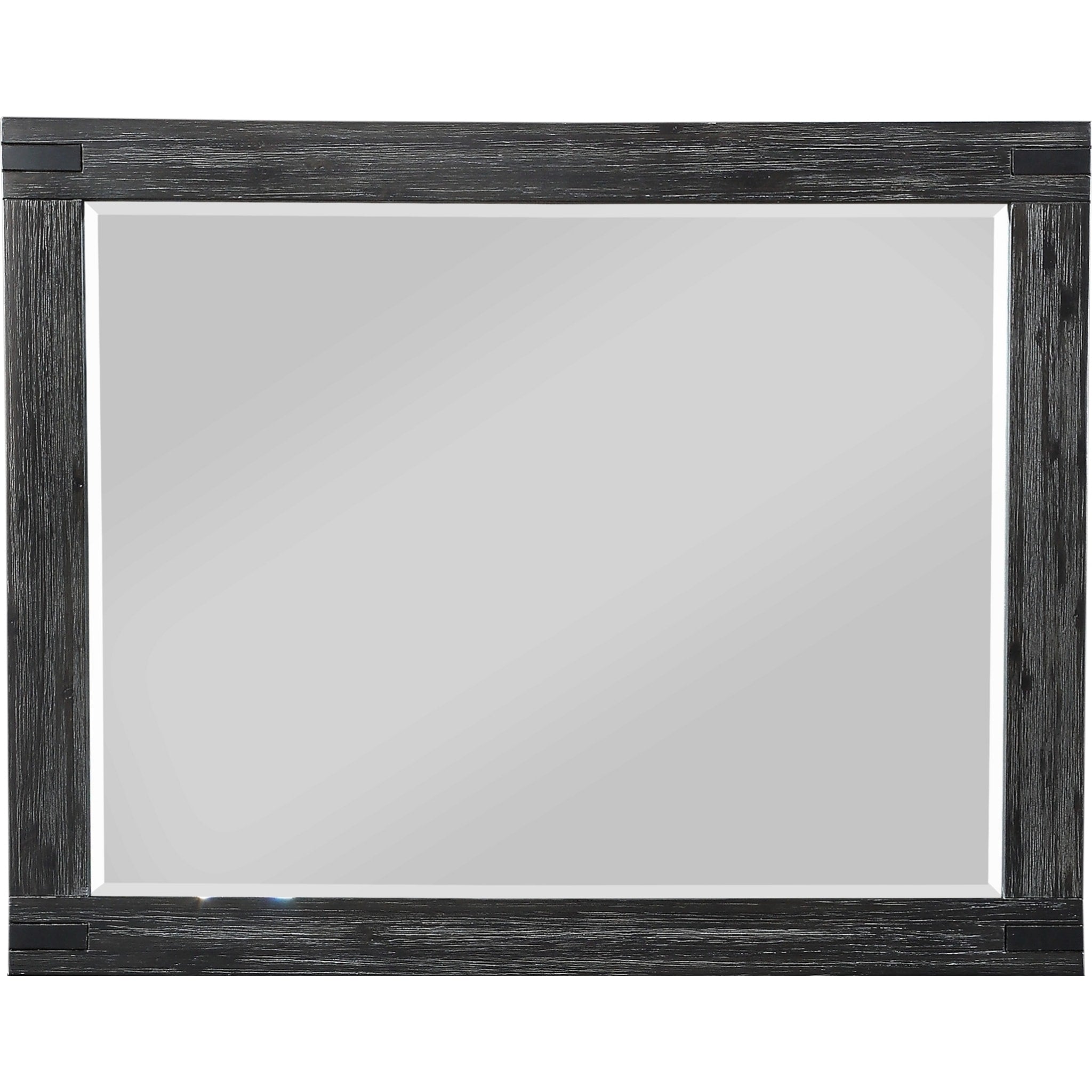 Meadow Solid Wood Beveled Glass Solid Wood Mirror in Graphite