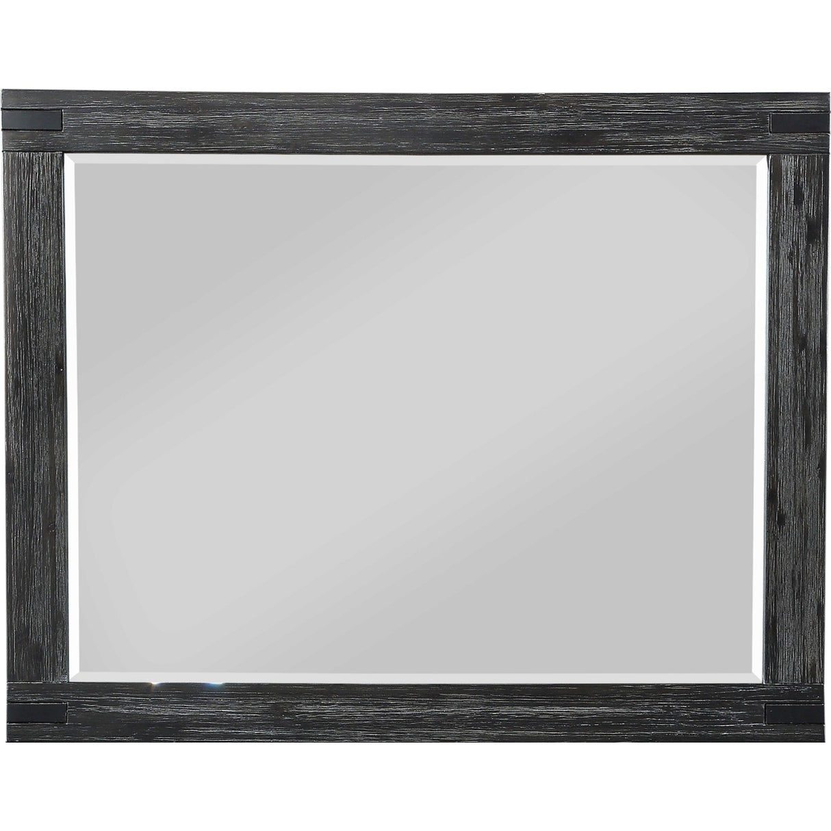Meadow Solid Wood Beveled Glass Solid Wood Mirror in Graphite