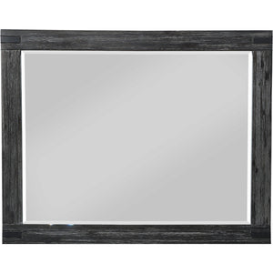 Meadow Solid Wood Beveled Glass Solid Wood Mirror in Graphite