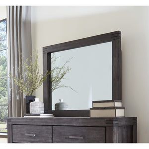Meadow Solid Wood Beveled Glass Solid Wood Mirror in Graphite