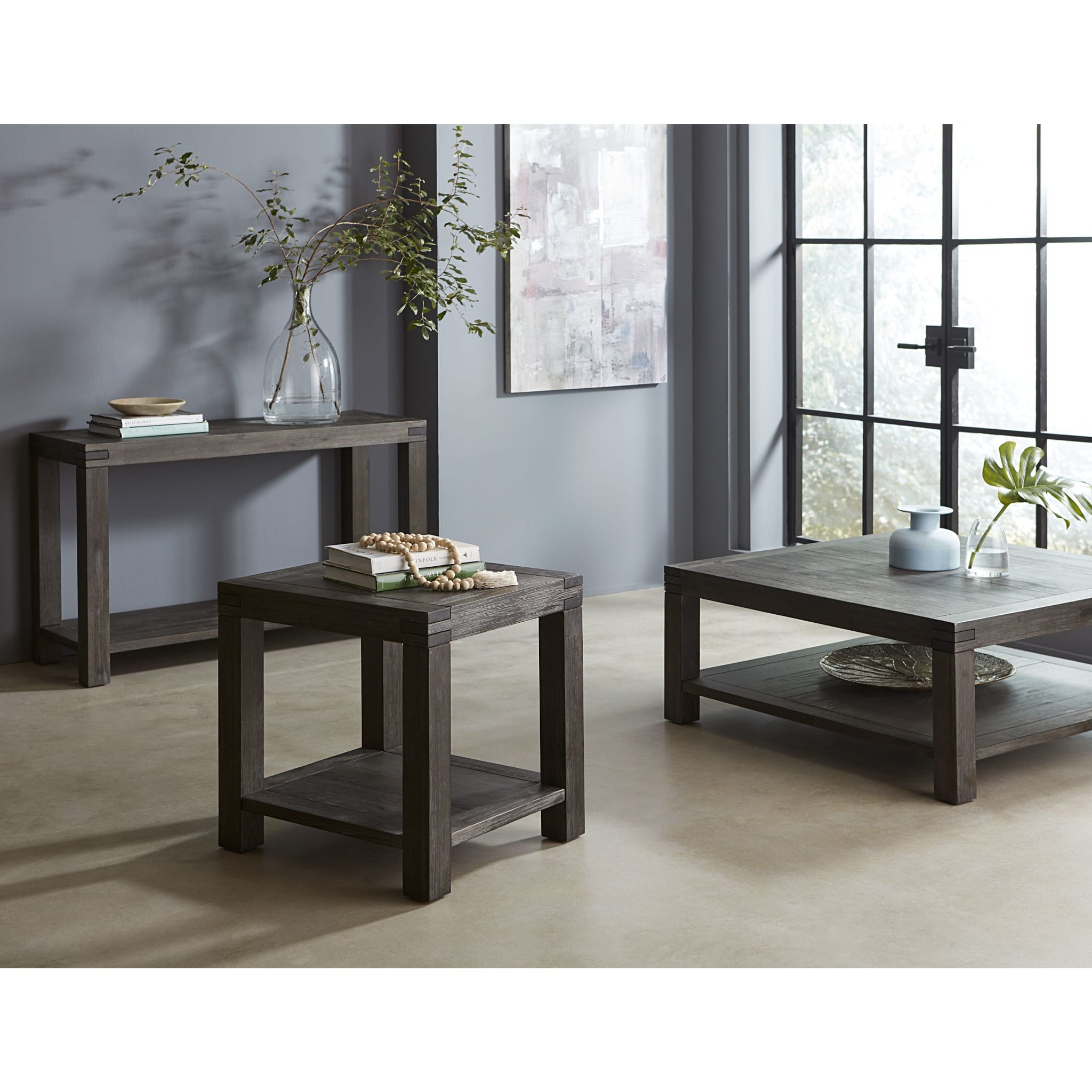 Meadow Solid Wood End Table in Graphite