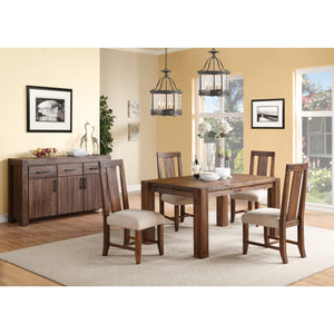 Meadow Solid Wood Extending Dining Table in Brick Brown