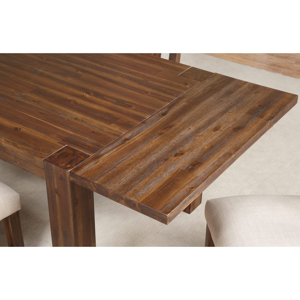 Meadow Solid Wood Extending Dining Table in Brick Brown