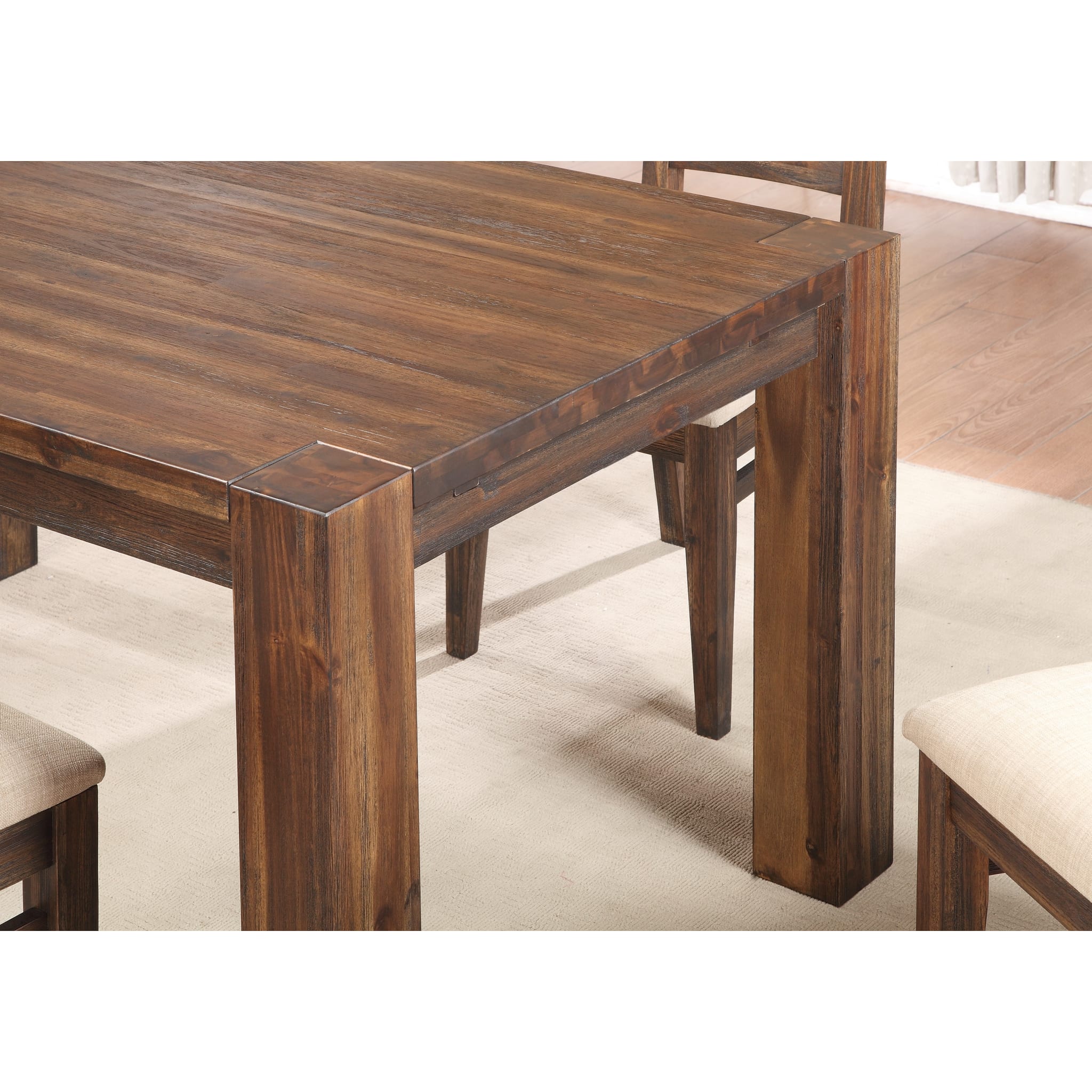 Meadow Solid Wood Extending Dining Table in Brick Brown