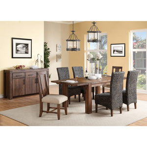 Meadow Solid Wood Extending Dining Table in Brick Brown