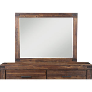 Meadow Solid Wood Mirror in Brick Brown