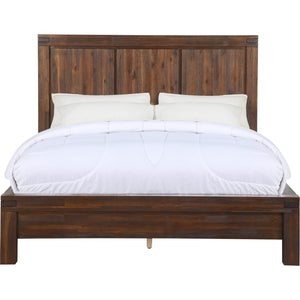 Meadow Solid Wood Platform Bed in Brick Brown