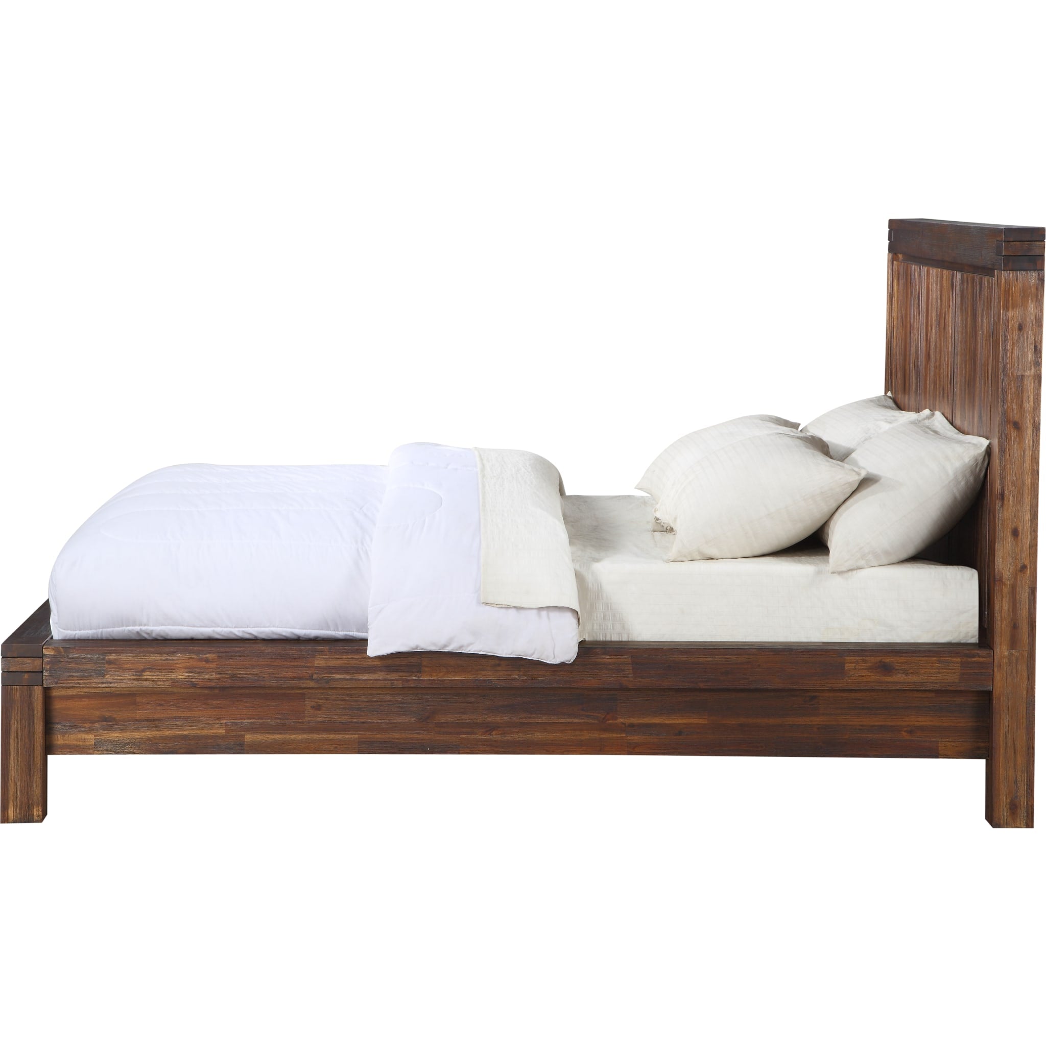 Meadow Solid Wood Platform Bed in Brick Brown