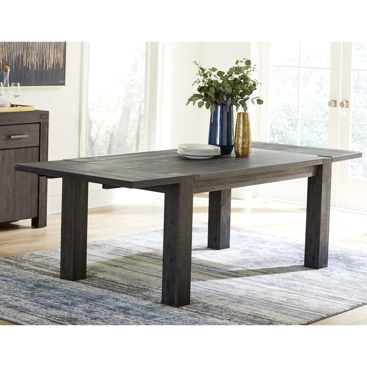 Meadow Solid Wood Rectangle Table in Graphite