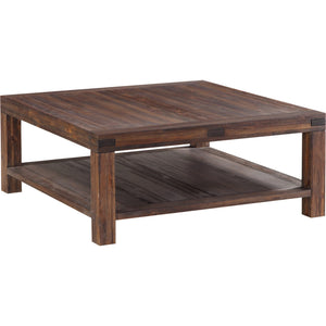 Meadow Solid Wood Square Coffee Table in Brick Brown