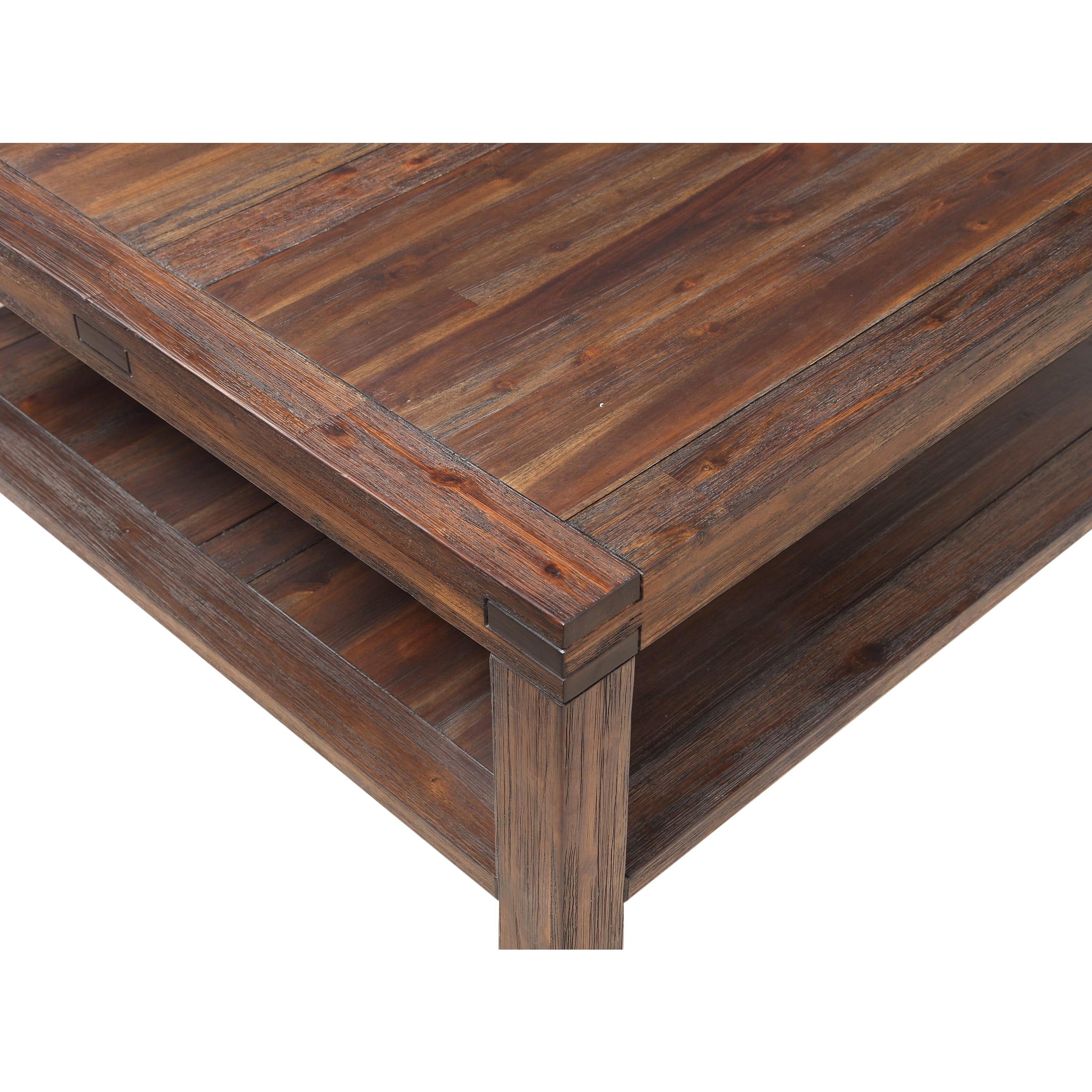 Meadow Solid Wood Square Coffee Table in Brick Brown