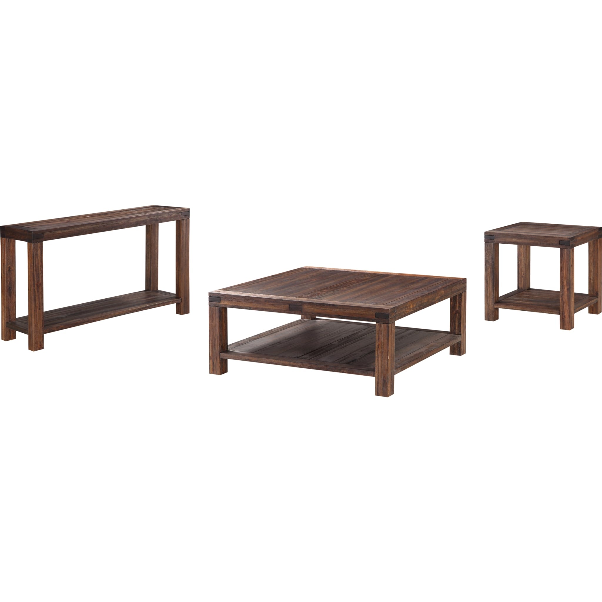 Meadow Solid Wood Square Coffee Table in Brick Brown