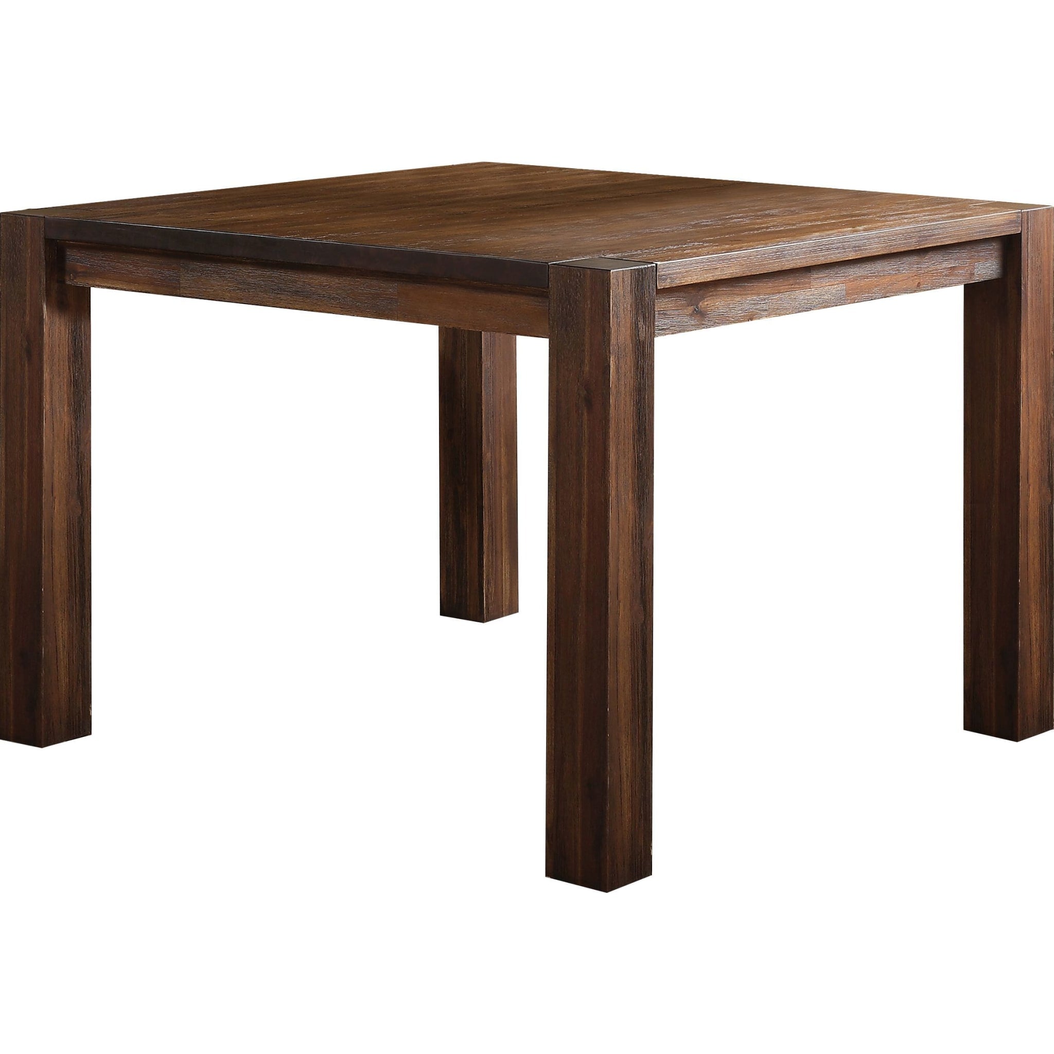 Meadow Solid Wood Square Counter Table in Brick Brown