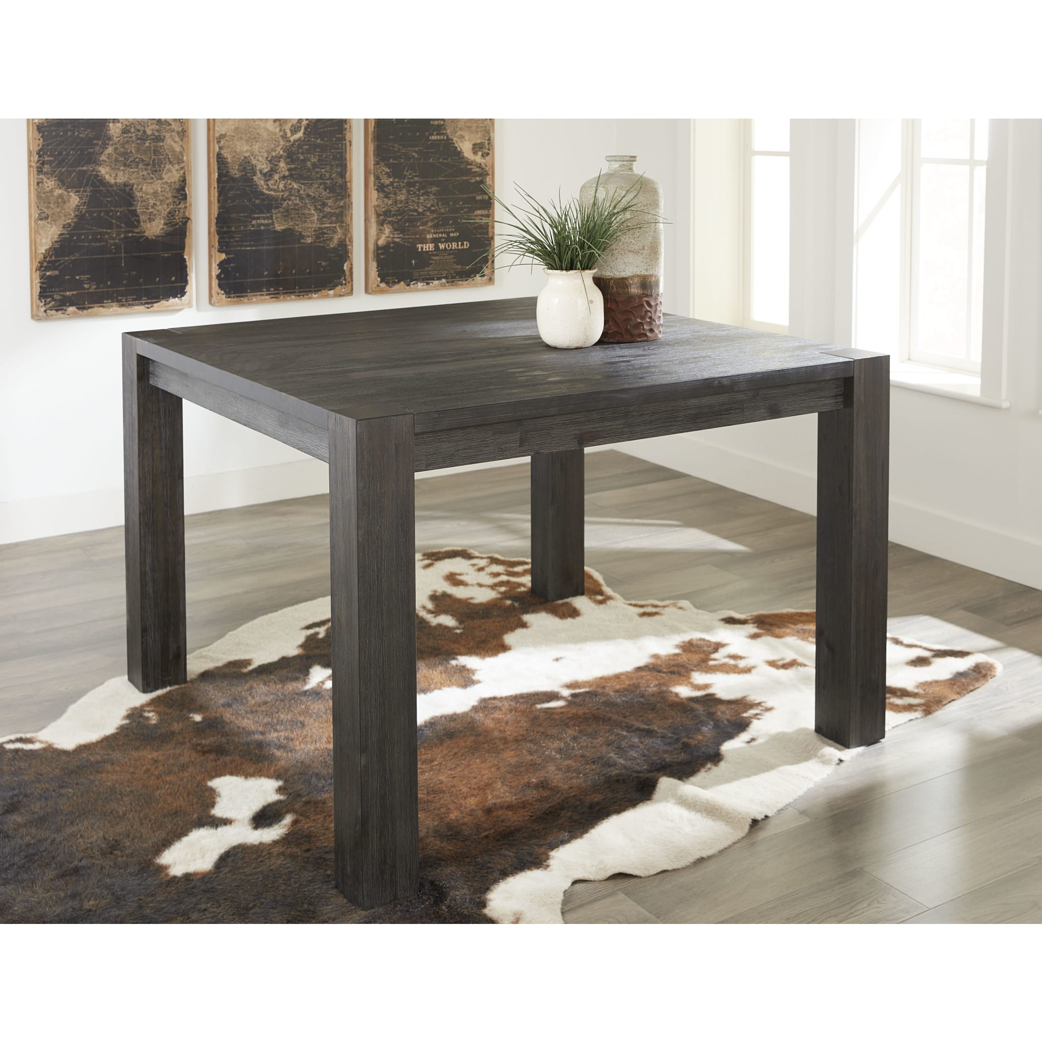 Meadow Solid Wood Square Counter Table in Graphite