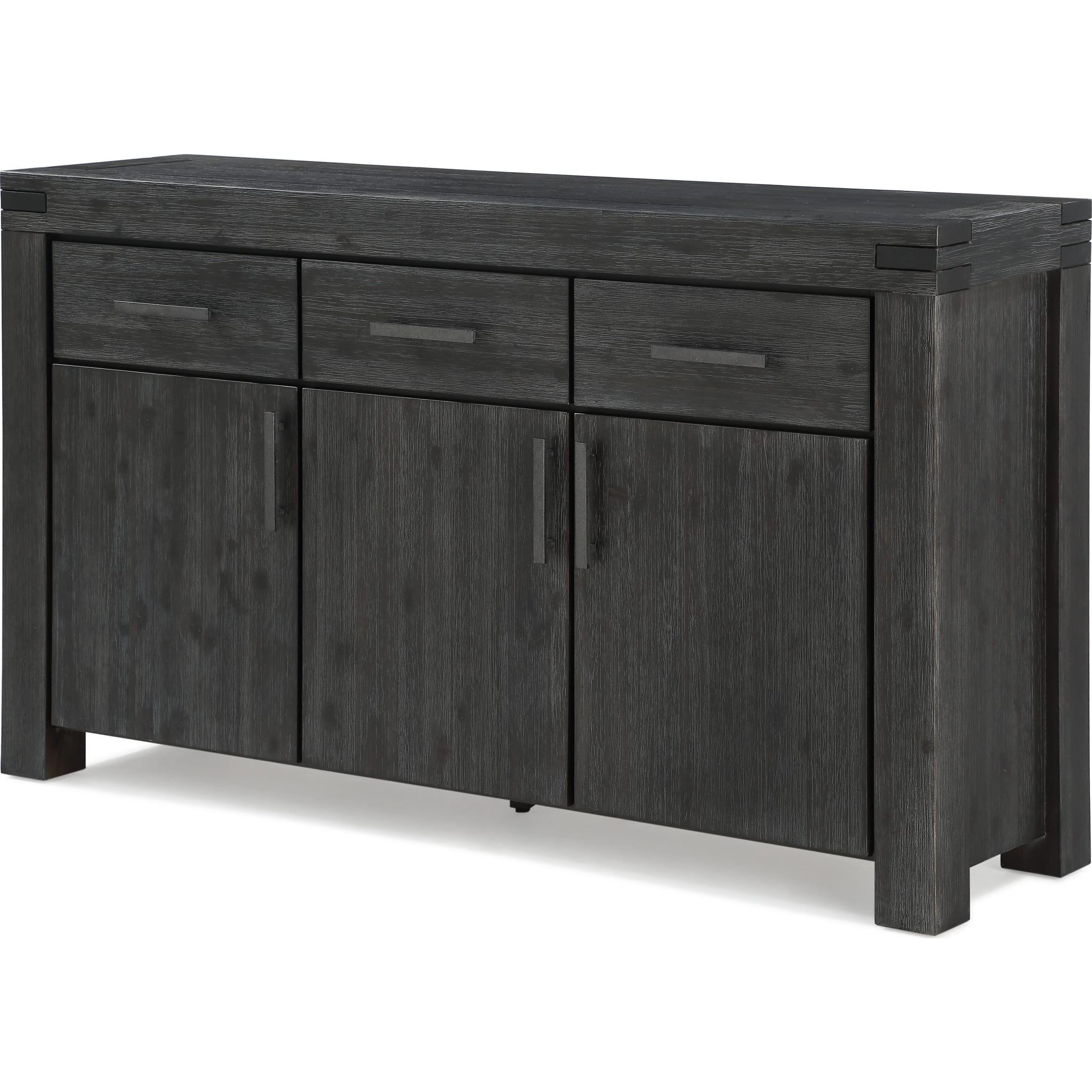 Meadow Solid Wood Three Drawer Three Door Sideboard in Graphite
