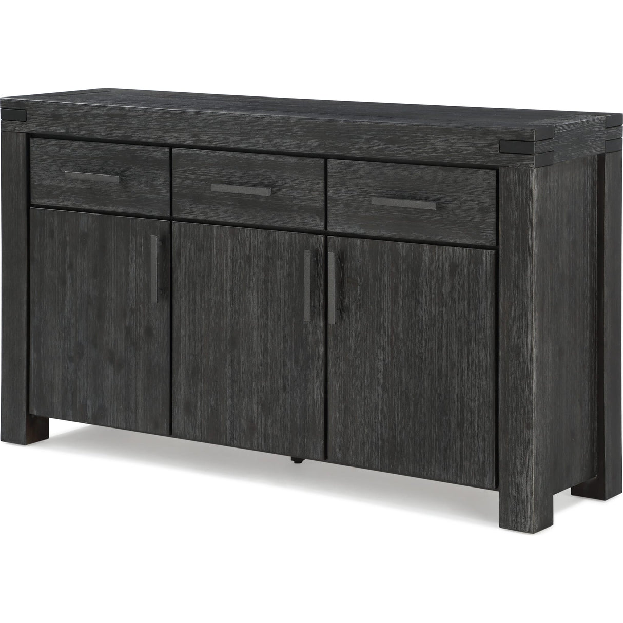 Meadow Solid Wood Three Drawer Three Door Sideboard in Graphite