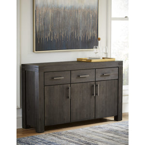 Meadow Solid Wood Three Drawer Three Door Sideboard in Graphite