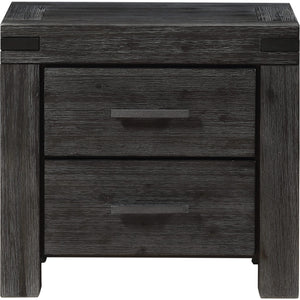 Meadow Solid Wood Two Drawer Nightstand in Graphite