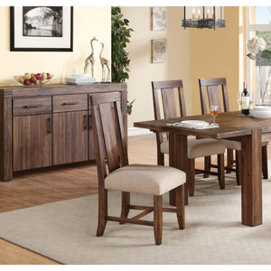 Meadow Solid Wood Upholstered Dining Chair in Brick Brown