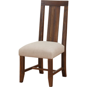 Meadow Solid Wood Upholstered Dining Chair in Brick Brown