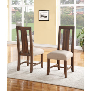 Meadow Solid Wood Upholstered Dining Chair in Brick Brown