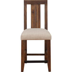 Meadow Solid Wood Upholstered Kitchen Counter Stool in Brick Brown