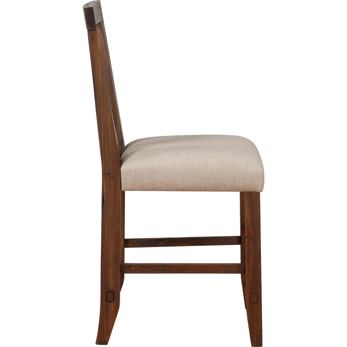 Meadow Solid Wood Upholstered Kitchen Counter Stool in Brick Brown