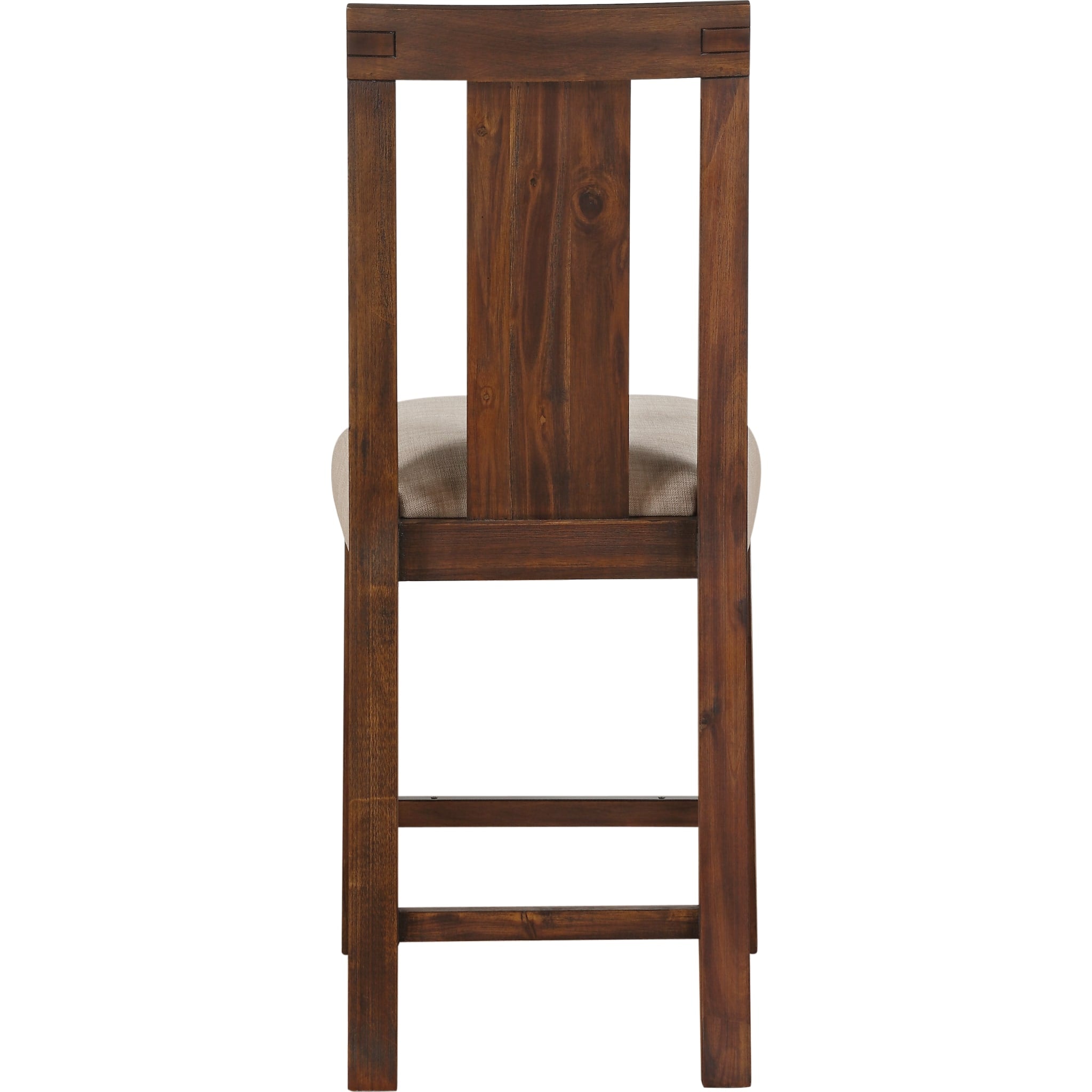 Meadow Solid Wood Upholstered Kitchen Counter Stool in Brick Brown