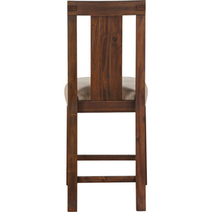 Meadow Solid Wood Upholstered Kitchen Counter Stool in Brick Brown