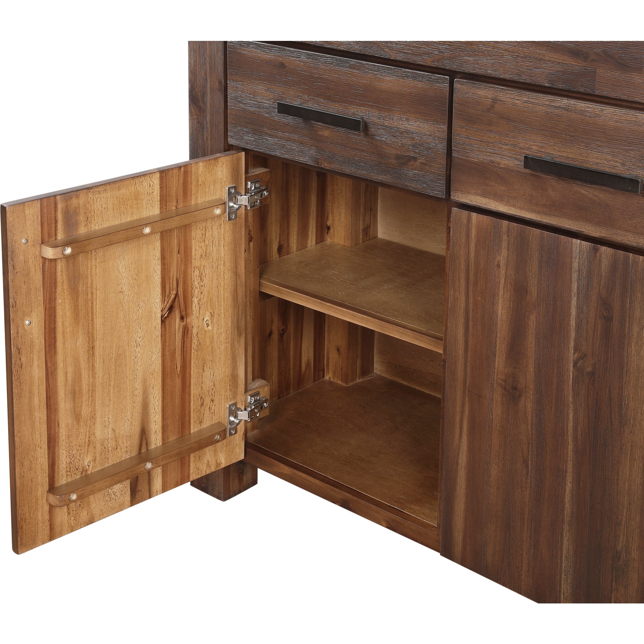 Meadow Three Drawer Three Door Solid Wood Sideboard in Brick Brown