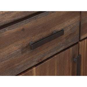 Meadow Three Drawer Three Door Solid Wood Sideboard in Brick Brown